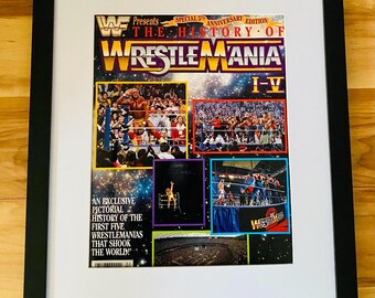 Hulk Hogan WWF The History of WRESTLEMANIA Magazine Framed Vintage WWE