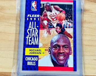1990-91 Fleer All-star Sticker #5 Michael Jordan Chicago Bulls CSG