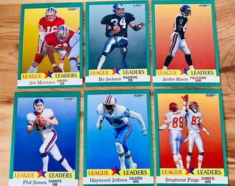 rare fleer 90 football cards 4 Packs 1990 Fleer Football Cards Premiere Edition Look for Bo Jackson,  Barry Sanders, Joe Montana, Jerry Rice, John Elway, & More