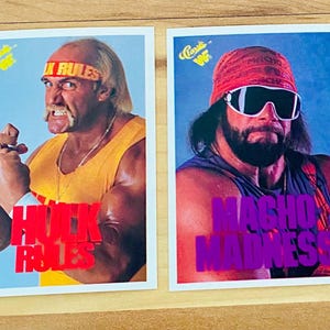 Macho Man Randy Savage & Hulk Hogan 1990 Classic WWF Wrestling Cards WWE Mint