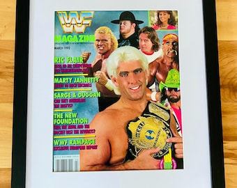 WWF Magazine March 1992 Ric Flair Hulk Hogan Macho Man Undertaker Framed
