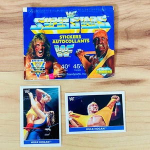 Hulk Hogan 1991 WWF Diamond Super Stars Vintage Sticker cards WWE RARE