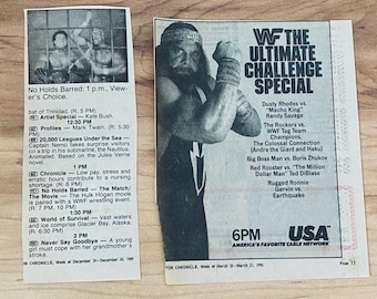 WWF Hulk Hogan Macho Man VINTAGE 1989 Newspaper Promo WWE Rare