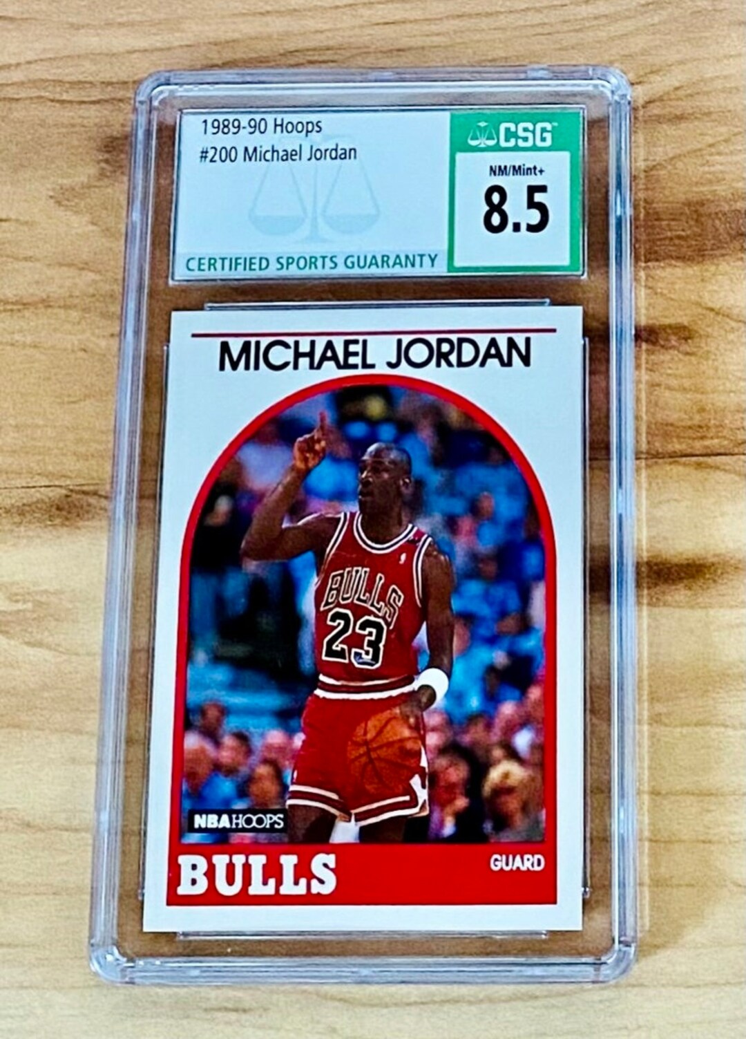 Michael Jordan 1989 Hoops Basketball Card 200 Bulls CSG 8.5