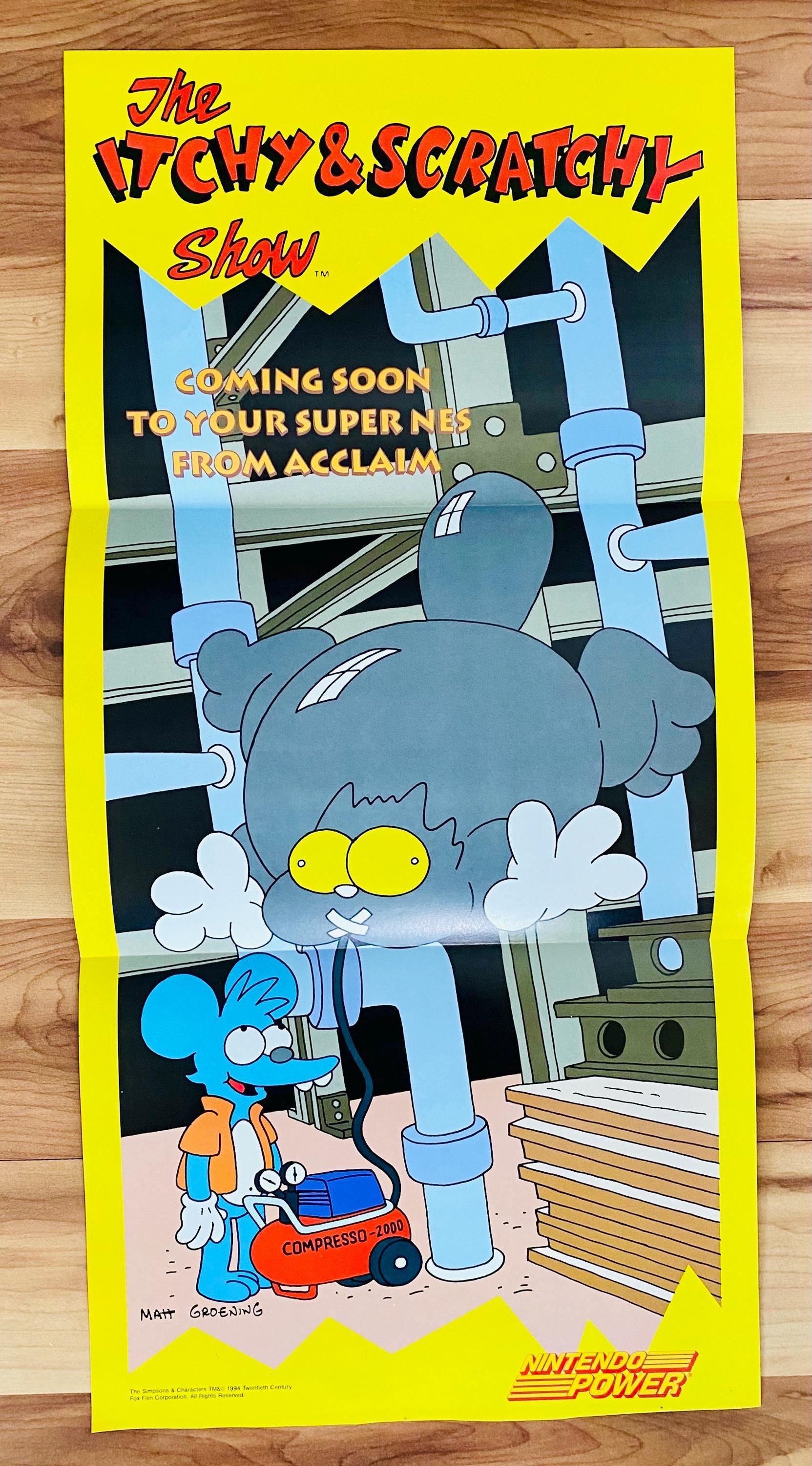 Nintendo Power Simpsons Itchy & Scratchy - Promo Insert Poster