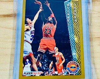 Michael Jordan 1992 Fleer League Leader Basketball Card #238 Bulls Rare NM