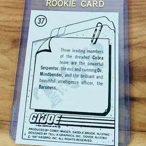 1987 Cobra Team GI Joe Comic Images Card #37 Vintage Rare NM Bild 2