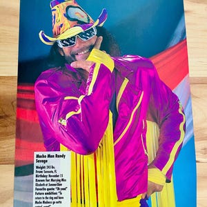 Macho Man Randy Savage WWF Superstars Magazine Original 8x10 Picture Photo Print Rare WWE