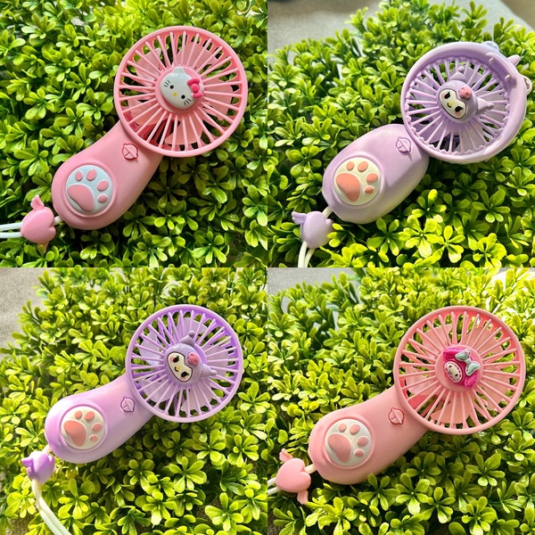 Mini Cute Hello Kitty, My Melody, Kuromi Portable Hand Fan