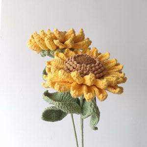 Woolen knitting sunflowers,Hand knitted flowers,christmas Gift,gfit for her,hand-crocheted flowers made,birthday gift