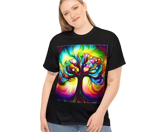 Psychedelic Tie Dye Tree of Life Unisex Heavy Cotton Tee