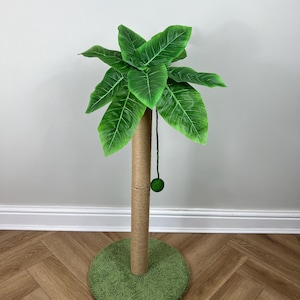 Großer Katzenkratzbaum - Katzenkratzbaum mit Sisalseil, Holzsockel, vertikales Katzenmöbel zum Kratzen, Klettern und spielen