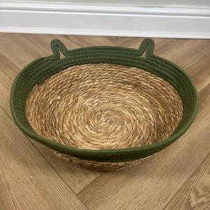Lit pour chat avec coussin, meubles interactifs pour chat, cadeau pour amoureux des chats, paille, jouets élégants pour animaux de compagnie, lit pour chat, confortable pour chien, panier pour animaux de compagnie