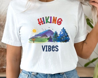 Hiking Shirt Hiking Gifts for Her Camping Shirt Gift for Her Unique Hiking Gift For Women Hiking Themed Gift Watercolor Mountains Tshirt