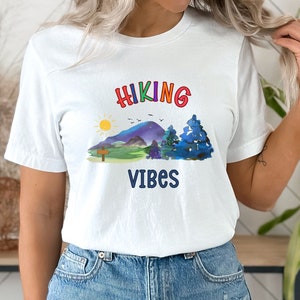 Hiking Shirt Hiking Gifts for Her Camping Shirt Gift for Her Unique Hiking Gift For Women Hiking Themed Gift Watercolor Mountains Tshirt