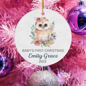 Baby&#39;s First Christmas Ornament Personalized New Baby Ornament Customized Babys First Xmas Gift New Girl Baby Keepsake Daughter Ornament
