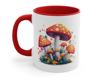 Mushroom Mug Mushroom Coffee Mug Coffee Mug Unique Colorful Mushroom Decor 11 oz Ceramic Mug Cottegecore Gift For Her Fungi Mug