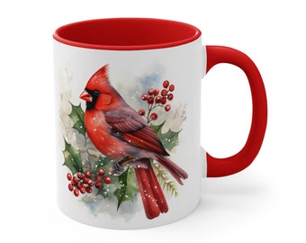 Cardinal Mug For Mom Gift Cardinal Mug Winter Bird Ceramic Mug Cardinal Lover Gift Memorial Mug Bird Lover Cardinal Coffee Mug 11oz