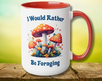 Taza de champiñones Taza de café de champiñones Taza de café linda Taza de champiñones colorida única Taza de cerámica de 15 oz Regalo de decoración de la naturaleza para su Cottagecore