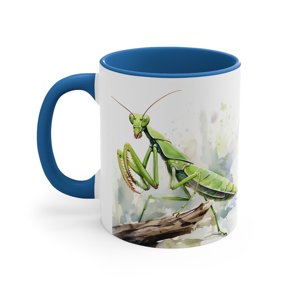 Praying Mantis Mug - Praying Mantis Decor - Praying Mantis Art - Praying Mantis Coffee Mug - Insect Coffee Mug - Mantis Ceramic Mug