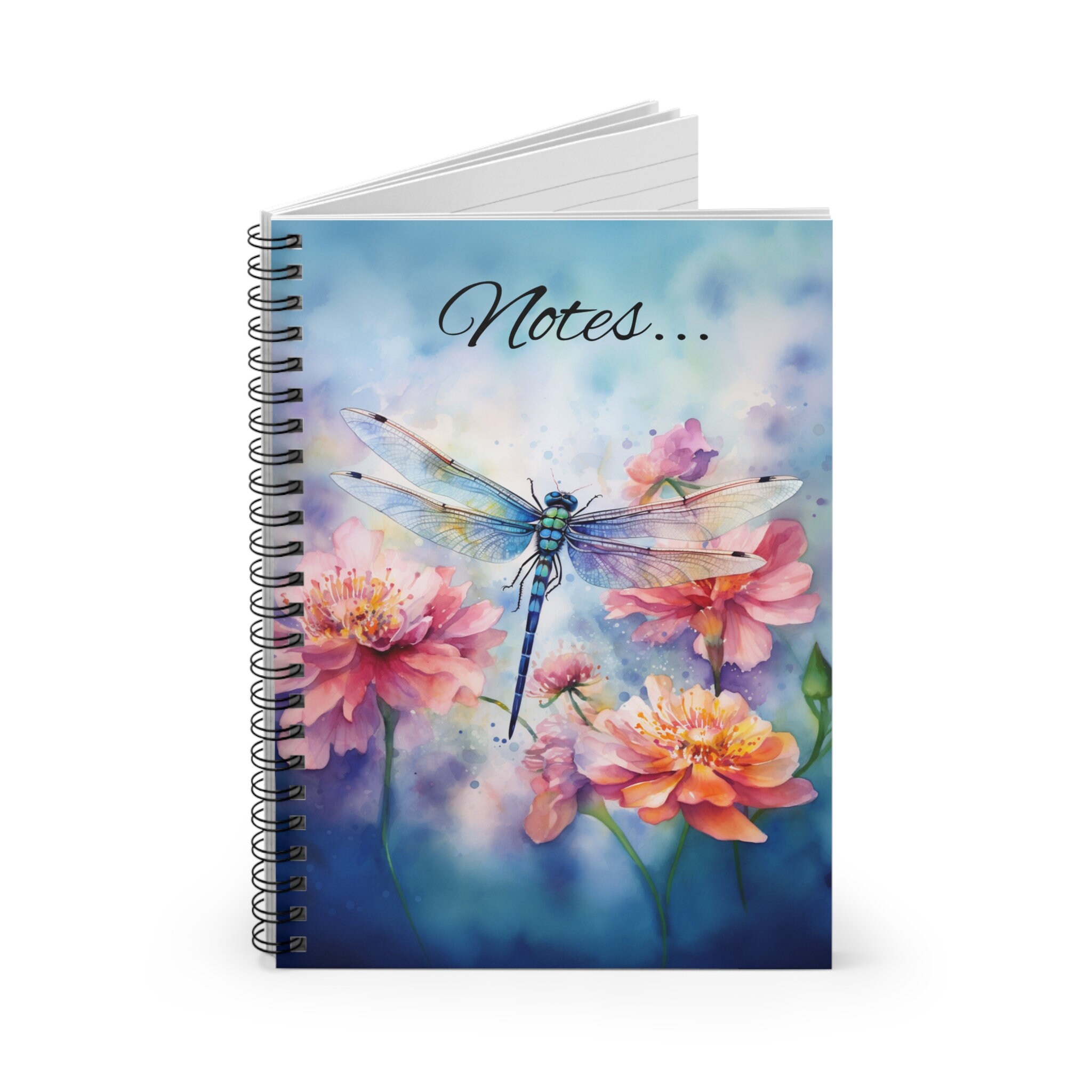 Dragonfly Notebook - Dragonfly Spiral Notebook - Dragonfly Journal ...