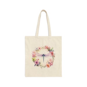 Dragonfly Canvas Tote Bag - Dragonfly Shopping Bag - Dragonflies Tote Bag - Dragonfly Grocery Bag - Spring Tote Bag - Dragonfly Decor