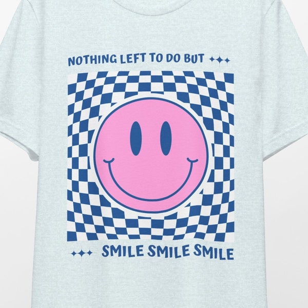 Grateful Dead Smile T-Shirt - 'Smile Smile Smile' Lyrics, Big Smiley Face Tee, Classic Rock Unisex Cotton Shirt, Deadhead Fan Apparel