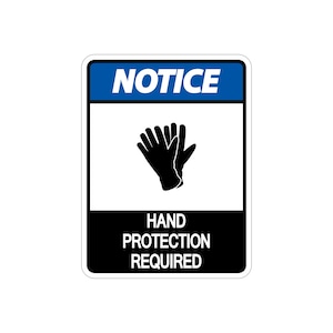 Safety Gloves Required Signs Collection, Danger, Caution, Warning, Hazard, Health & Safety Sign, Business Sign
