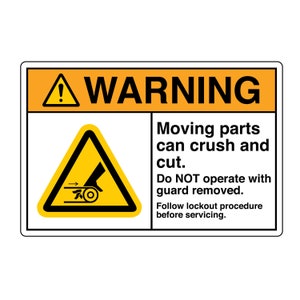 Moving Parts Sign, Danger, Caution, Warning, Hazard, Health & Safety Sign, Business Sign