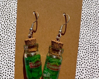 Claussens pickle jar earrings