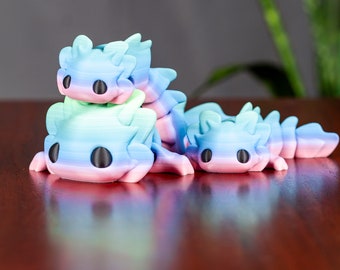 Axolotl 3d Print Flexible Articulating Fidget Sensory Toy ADHD Toy Birthday Present Gift Axolotl Fidget Toy Christmas Gift Christmas Present