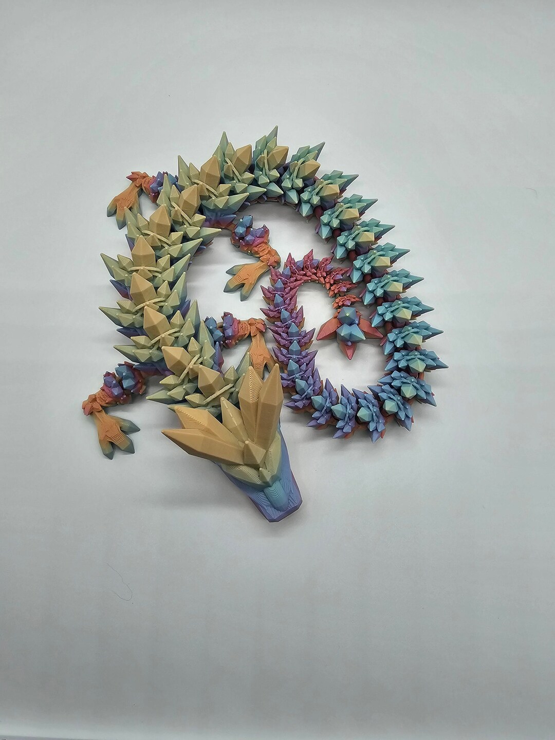 Articulating Rainbow Crystal Dragon 3d Print print 930231 Etsy