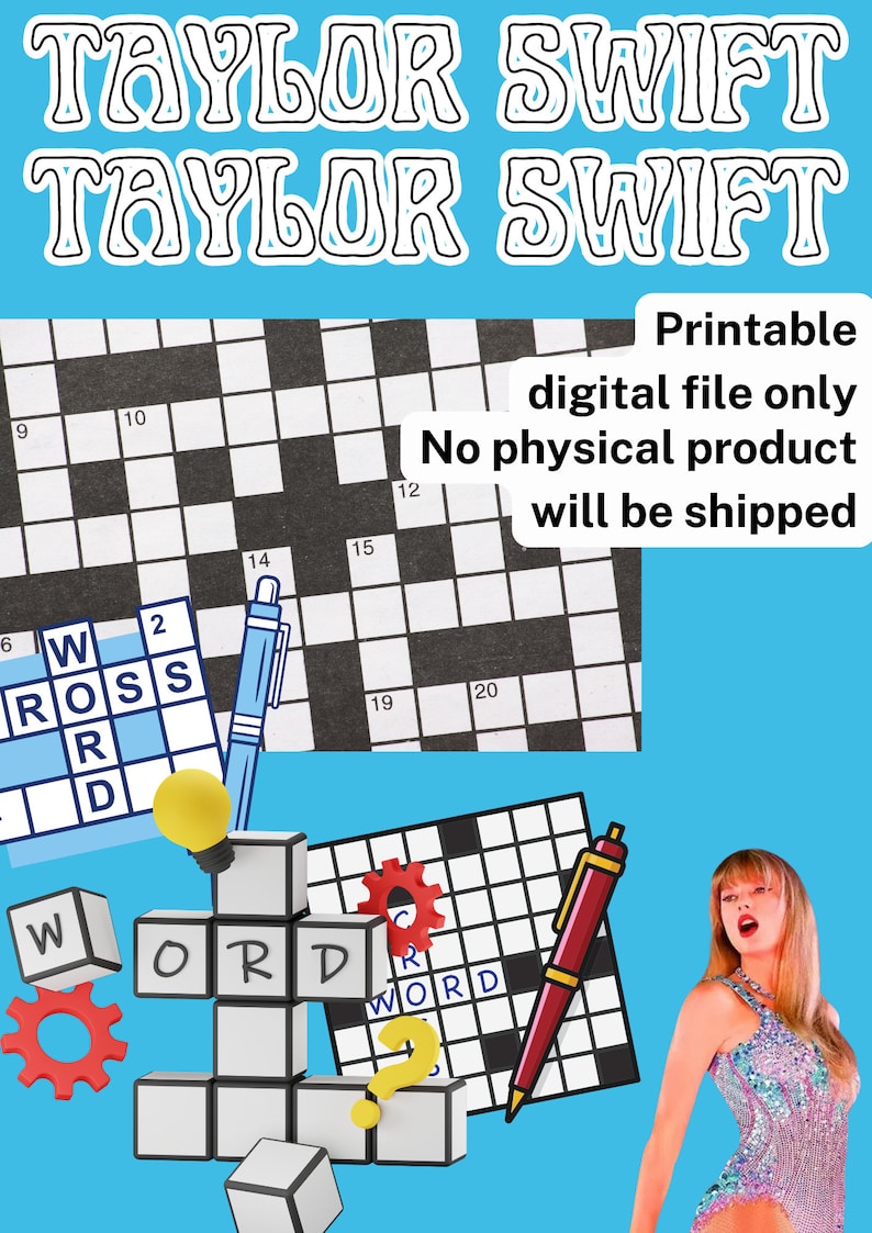 Taylor Swift Crossword Puzzle Etsy Taylor Swift Crossword Puzzle Etsy