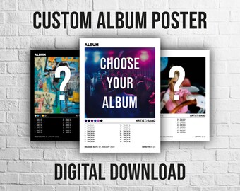 Póster de álbum personalizado, portada del álbum, póster de lista de canciones, póster de música, impresión de póster, decoración de pared, regalo de música, DESCARGA DIGITAL