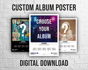 Póster de álbum personalizado, portada del álbum, póster musical, impresión de póster, decoración de pared, arte de pared musical, regalo musical, idea de regalo, DESCARGA DIGITAL