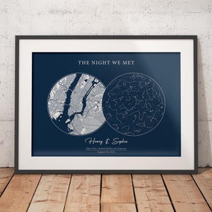 Benutzerdefinierte Stadt Karte und Sternen Karte nach Datum, Stadt Karte Druck, Nachthimmel Druck, Sternenkarte Poster, Hochzeitsgeschenk, Geburtstagsgeschenk, personalisiertes Geschenk