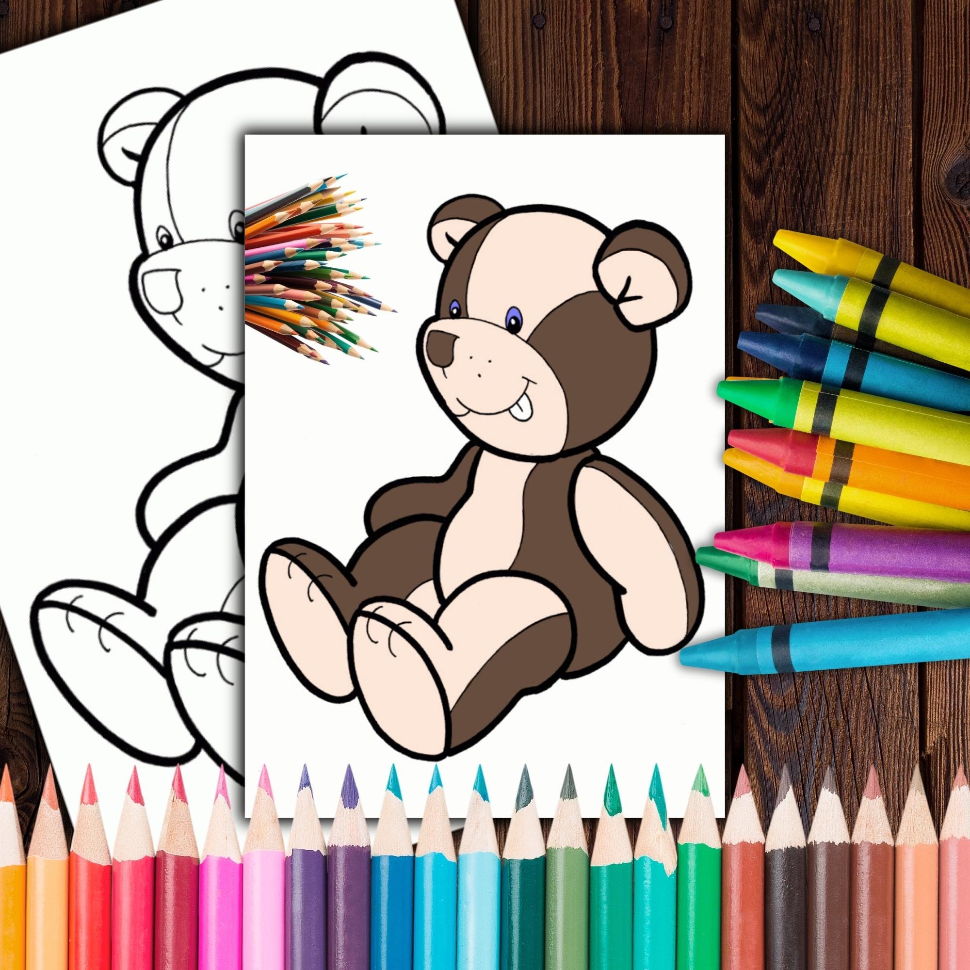 Downloadable Coloring Book for My Child, Coloring Book and Crayons, Coloring Pages You Can Paint ...