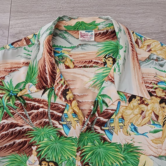 Vintage 40s 50s Style L/S Sun Surf FESTIVAL Print… - image 6