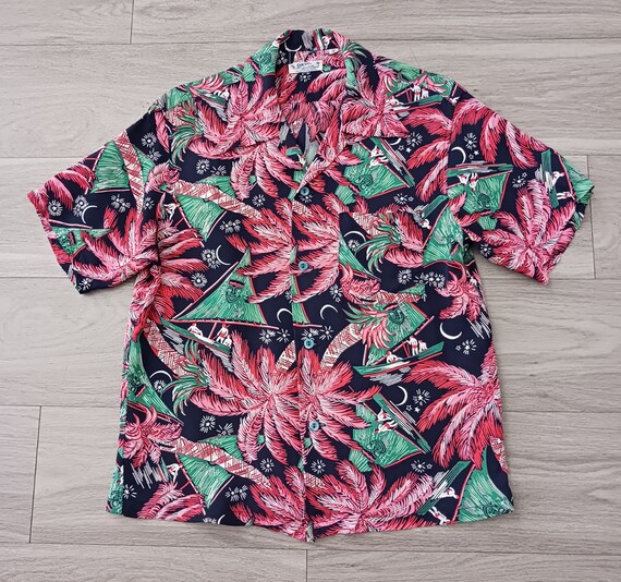 Chemise Hawaïenne Levi's Vintage Clothing 1950s Rayon Taille M - Modèle Rétro Coloré