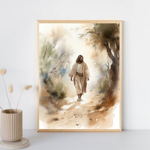 Het pad van Christus, Jezus portret, Jesus Artwork, Jesus Wall Art, Jesus Picture, Jesus Print, Christian Home Decor, Afdrukbaar
