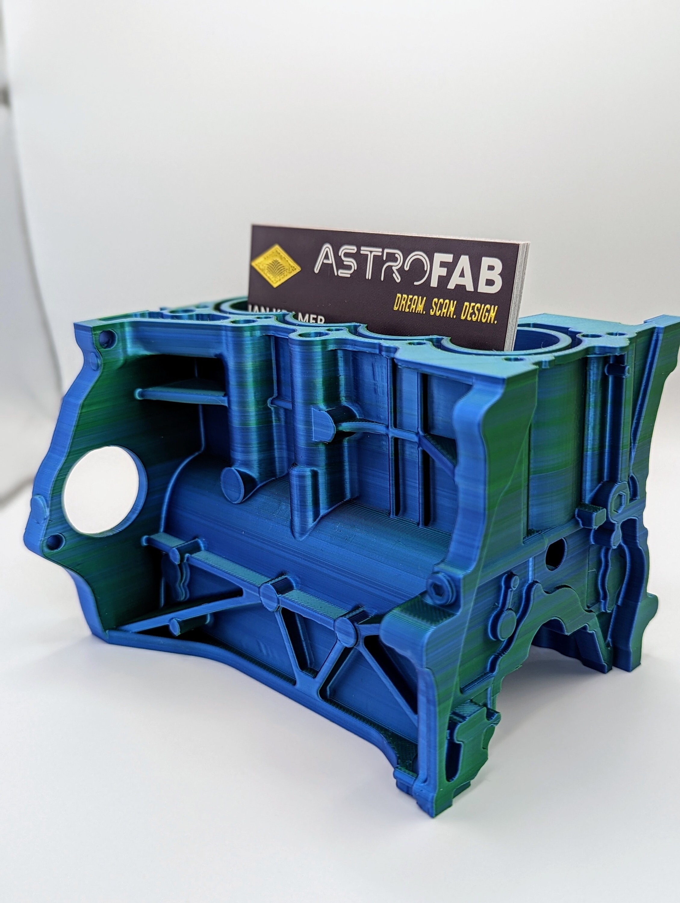 Unique 3D Printed Honda Engine Block Business Card Holder Perfect Desk