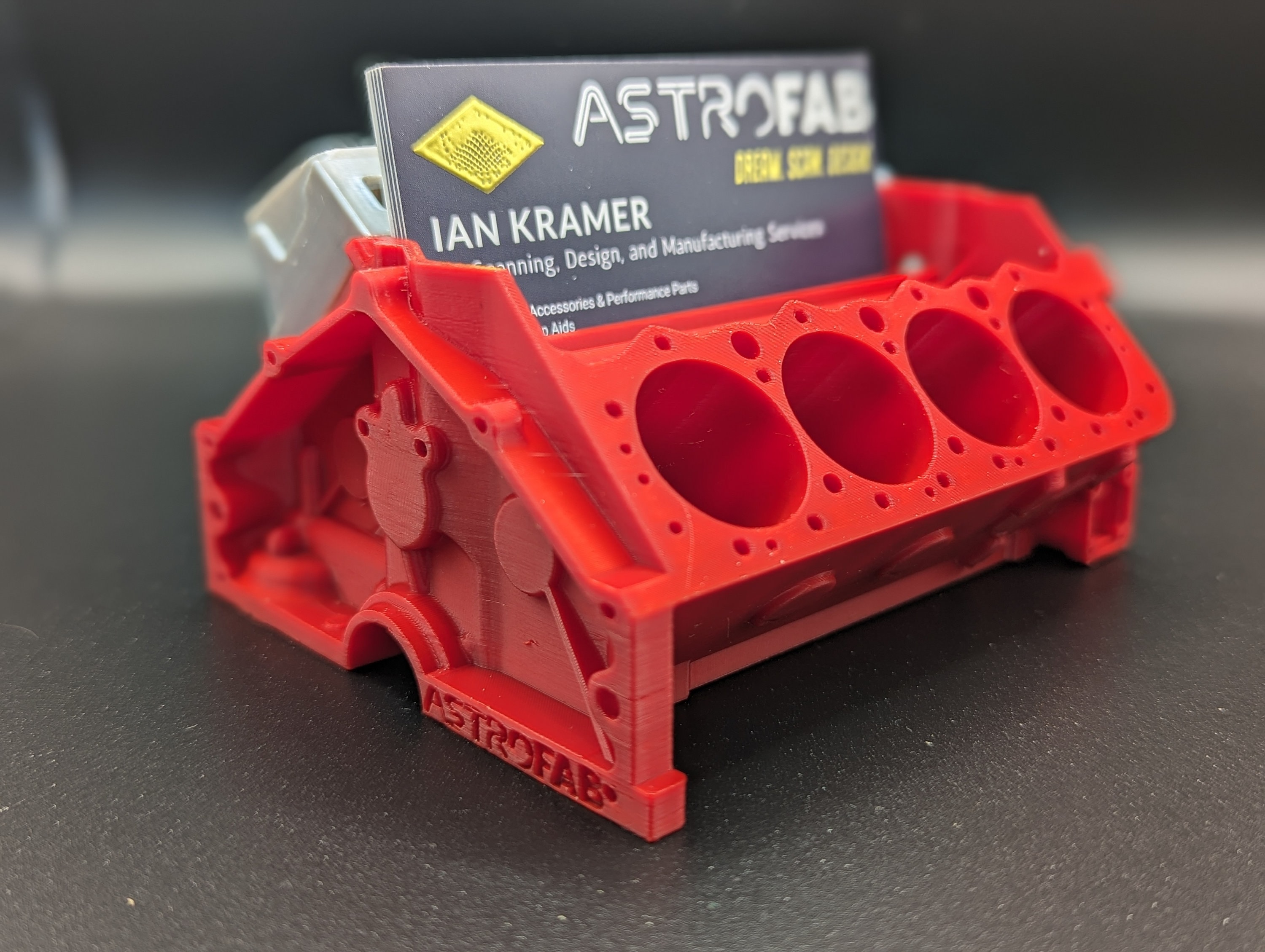 3D Printed Modular V8 Chevy Engine Block Business Card Holder