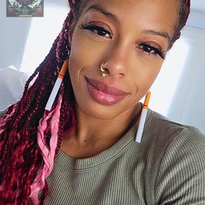 Cigarette Dangle Earrings Grunge Y2K Baddie Jewelry Fake Cigarette Earrings Short or Long Alt Statement Earrings