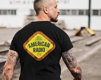 American, Radio, vintage, classic, old, music, rock, roll, jazz, country, shirt, t-shirt, tshirt, father, dad, gift, USA, united states