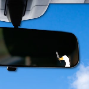 Silly Goose Meme Mirror Peeker Accessory Decal Rear View Mirror Cute Premium Vinyl Sticker