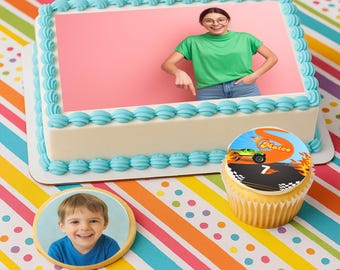 Cake Edible Print Custom Precut Cupcake Toppers Round Icing Sheets For Cookies Personalized Treat Images Custom Edible Cake Topper