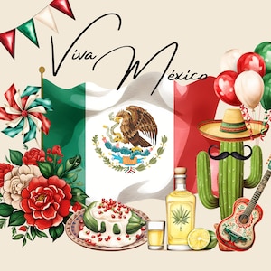 Viva México Clipart, Mexican Fiesta Clipart, Fiestas Patrias PNG, 15 de setembro Clipart, México Clipart, Download digital
