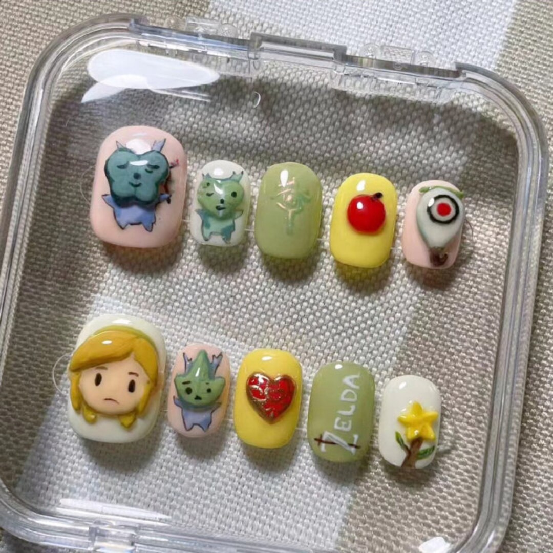 The Legend of Zelda Nailshand-painted Nailglow-in-the-dark - Etsy