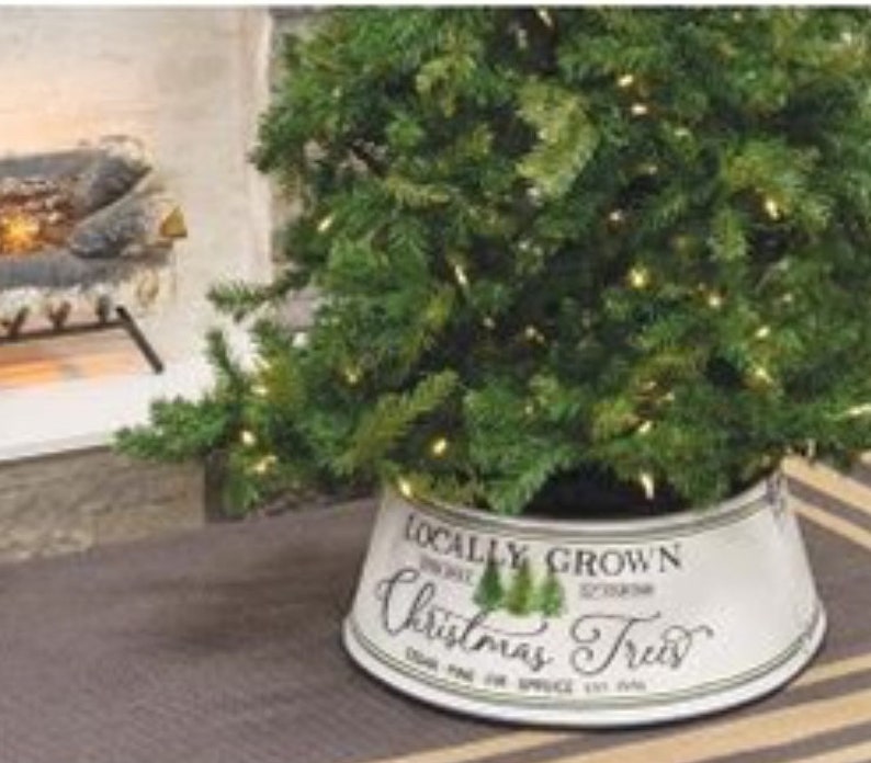 Locally Grown Christmas Trees Metal Tree Collar Etsy