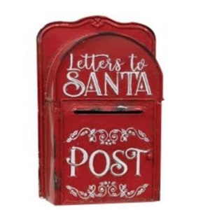 Distressed metal letters to Santa mailbox.